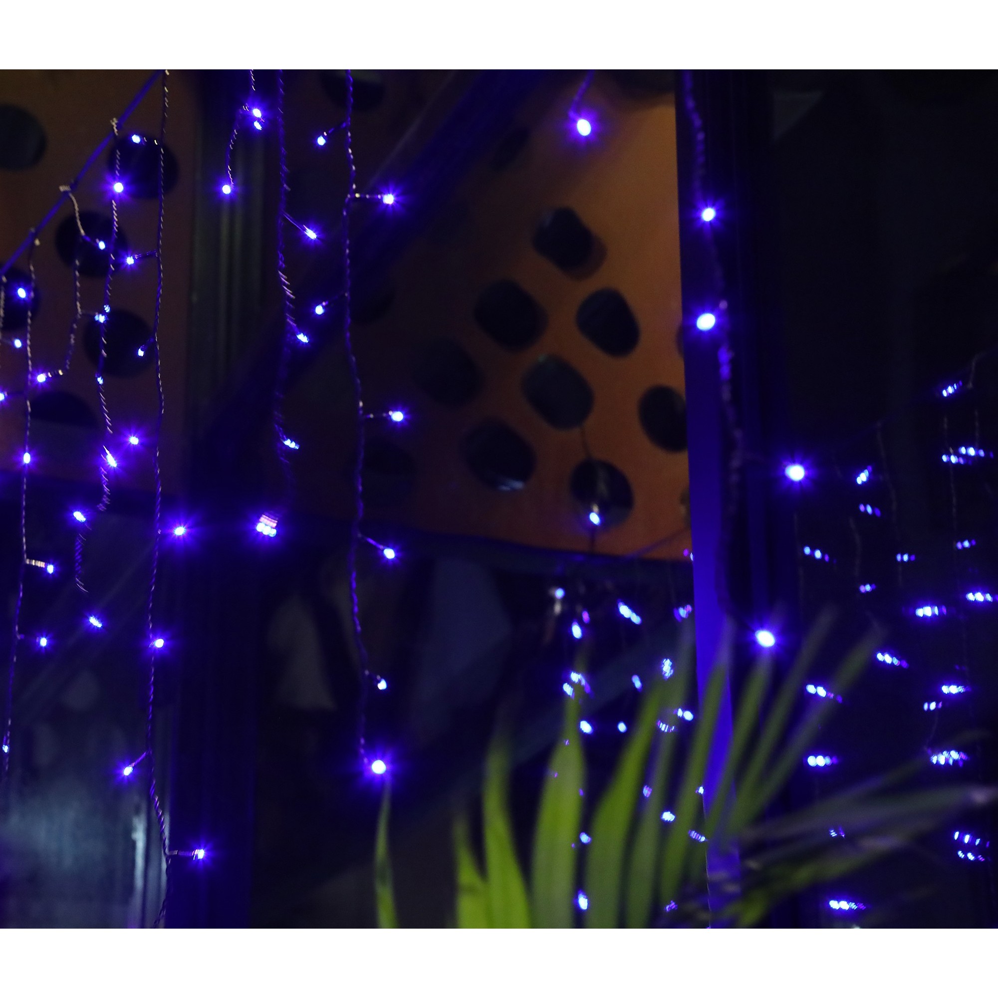 Instalatie de Craciun Premium Flippy® Tip Franjuri cu Joc de Lumini 8 m 360 LED-uri Albastru 2109B Interconectabila