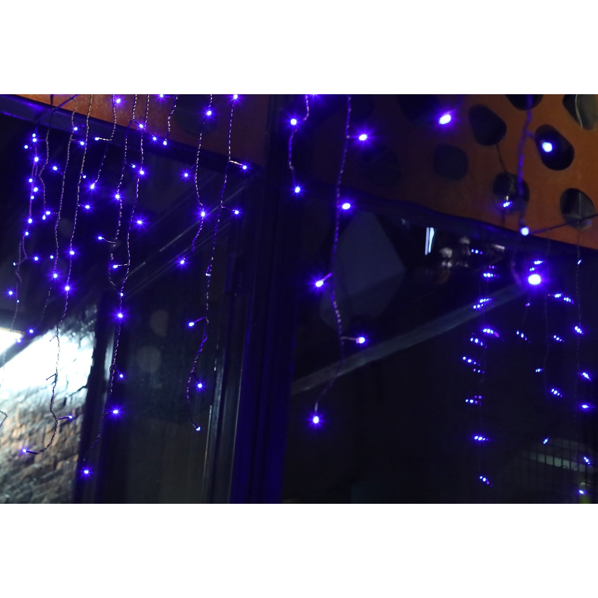 Instalatie de Craciun Premium Flippy® Tip Franjuri cu Joc de Lumini 8 m 360 LED-uri Albastru 2109B Interconectabila