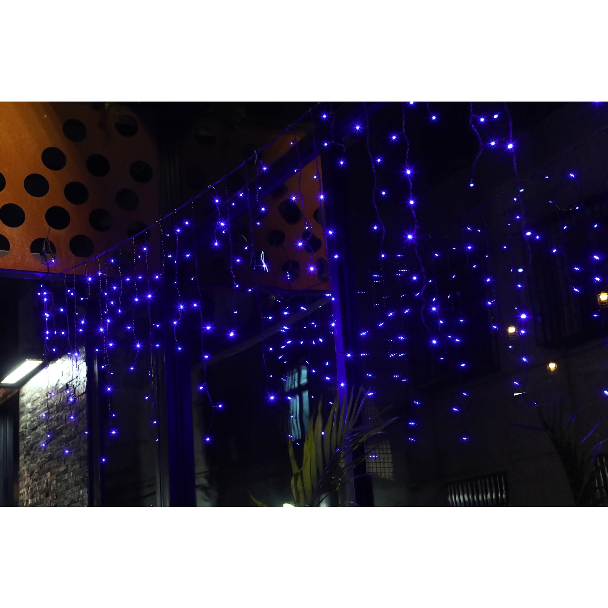 Instalatie de Craciun Premium Flippy® Tip Franjuri cu Joc de Lumini 8 m 360 LED-uri Albastru 2109B Interconectabila