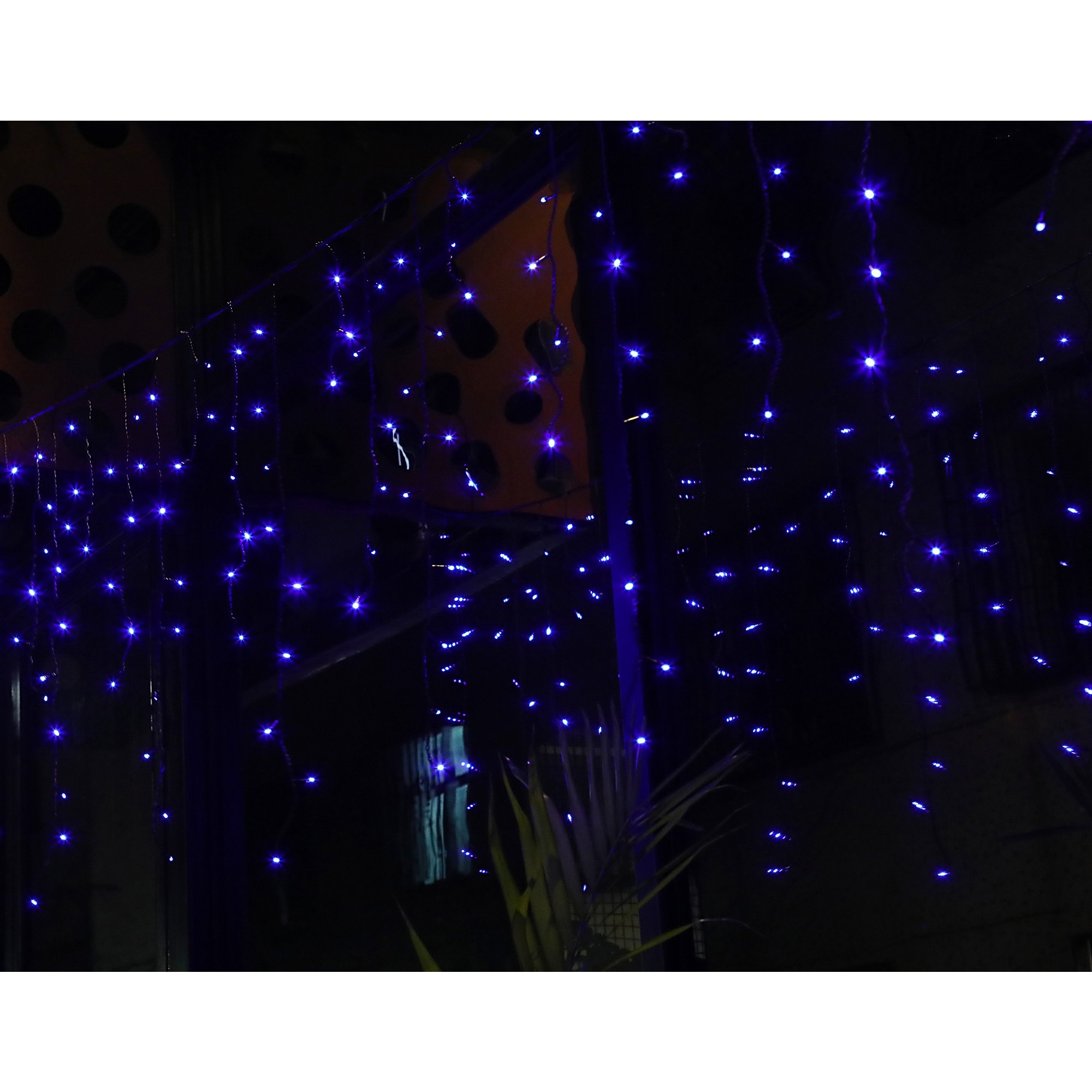 Instalatie de Craciun Premium Flippy® Tip Franjuri cu Joc de Lumini 8 m 360 LED-uri Albastru 2109B Interconectabila