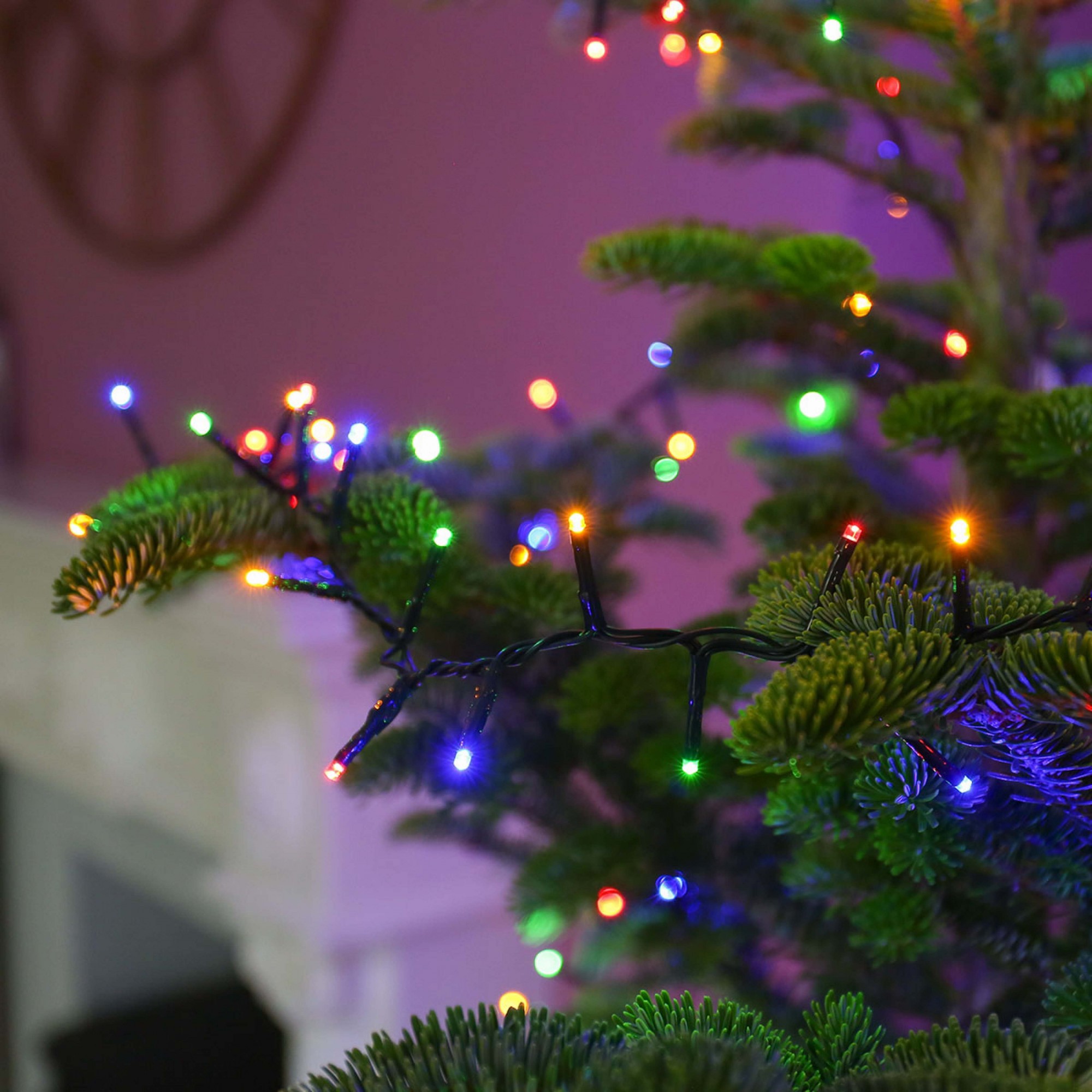 Instalatie de Craciun, Premium Flippy®, Tip Liniara / Sirag, 50 m, 500 LED-uri Mari, Multicolor