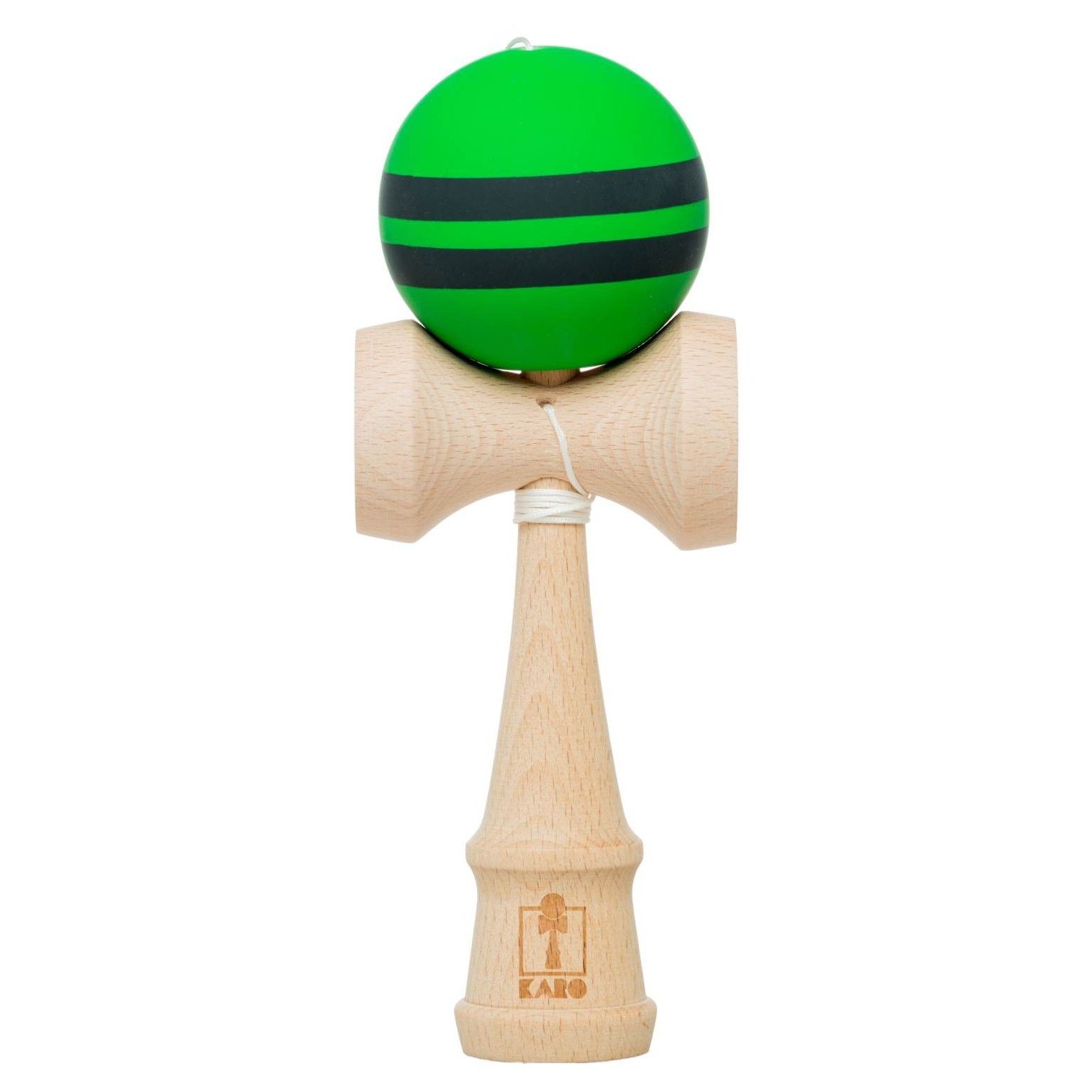 Kendama Karo Grip Rubber Stripe Lemn Fag Verde Negru