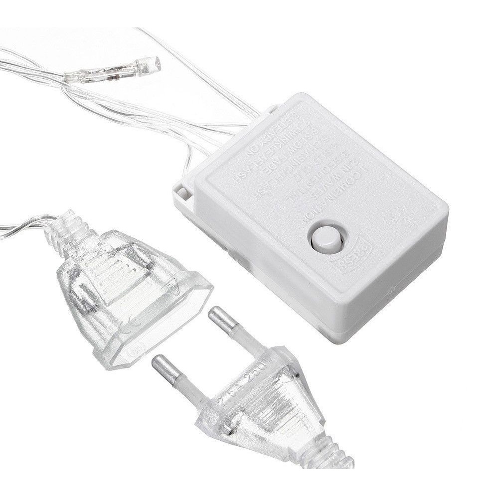 Instalatie de Craciun, Flippy®, Tip Franjuri, 3 m, 96 Leduri, Alb Cald, Interconectabila