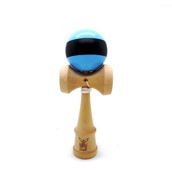 Kendama Ball Originala Stripe Negru Lemn Fag Bleu 1