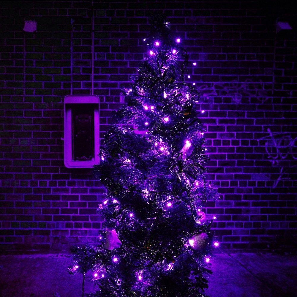 Instalatie de Craciun Fir Negru Tip Sir 9 m 100 LED -uri WP Violet