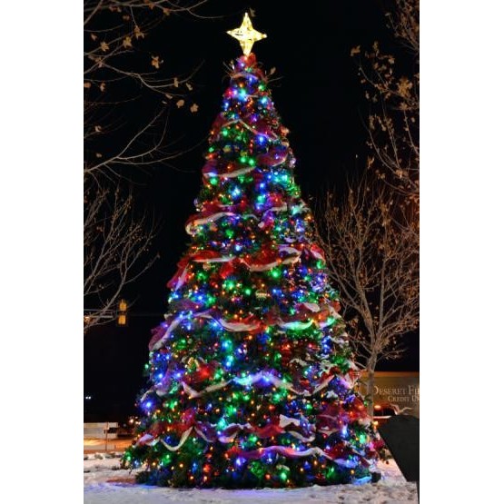 Instalatie de Craciun Fir Negru Tip Sir 24 m 300 LED - uri Hexagonale Multicolor