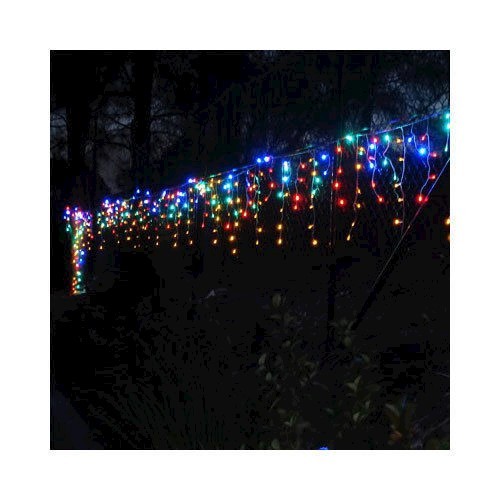 Instalatie de Craciun Fir Transparent Tip Franjuri 12 m 300 LED -uri Multicolor