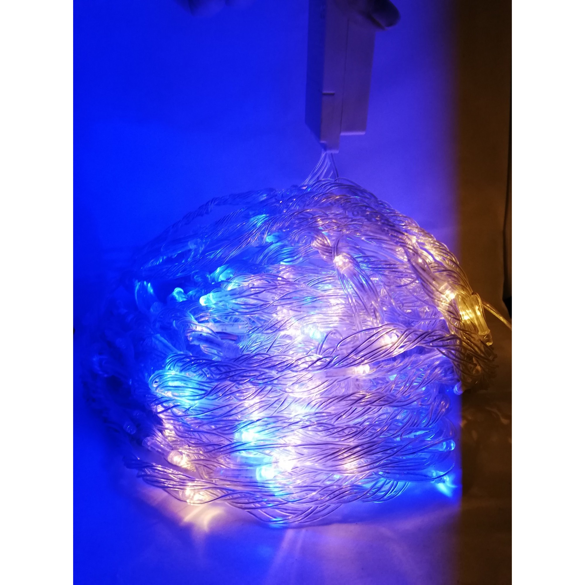 Instalatie de Craciun Fir Transparent Tip Franjuri 12 m 300 LED -uri Multicolor