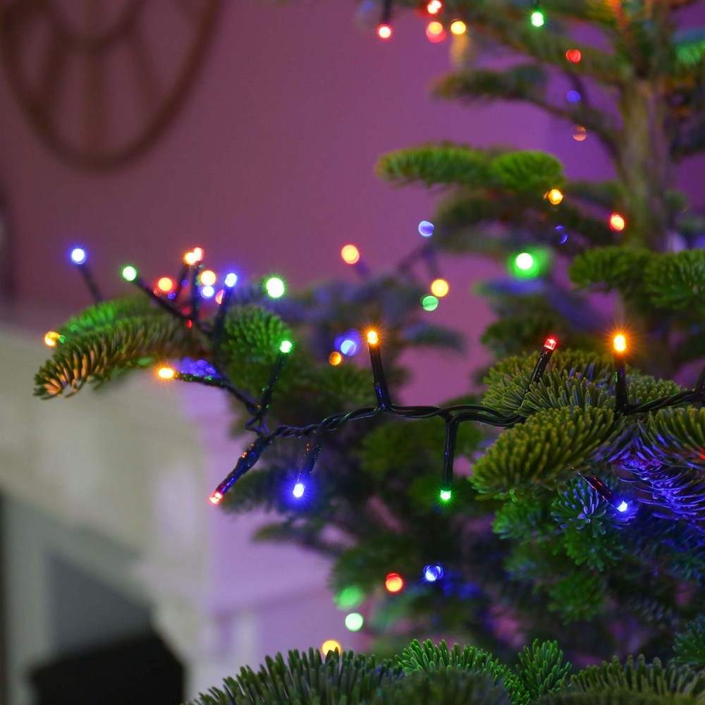 Instalatie de Craciun Muzicala Fir Negru Tip Sir 100 LED -uri Multicolor