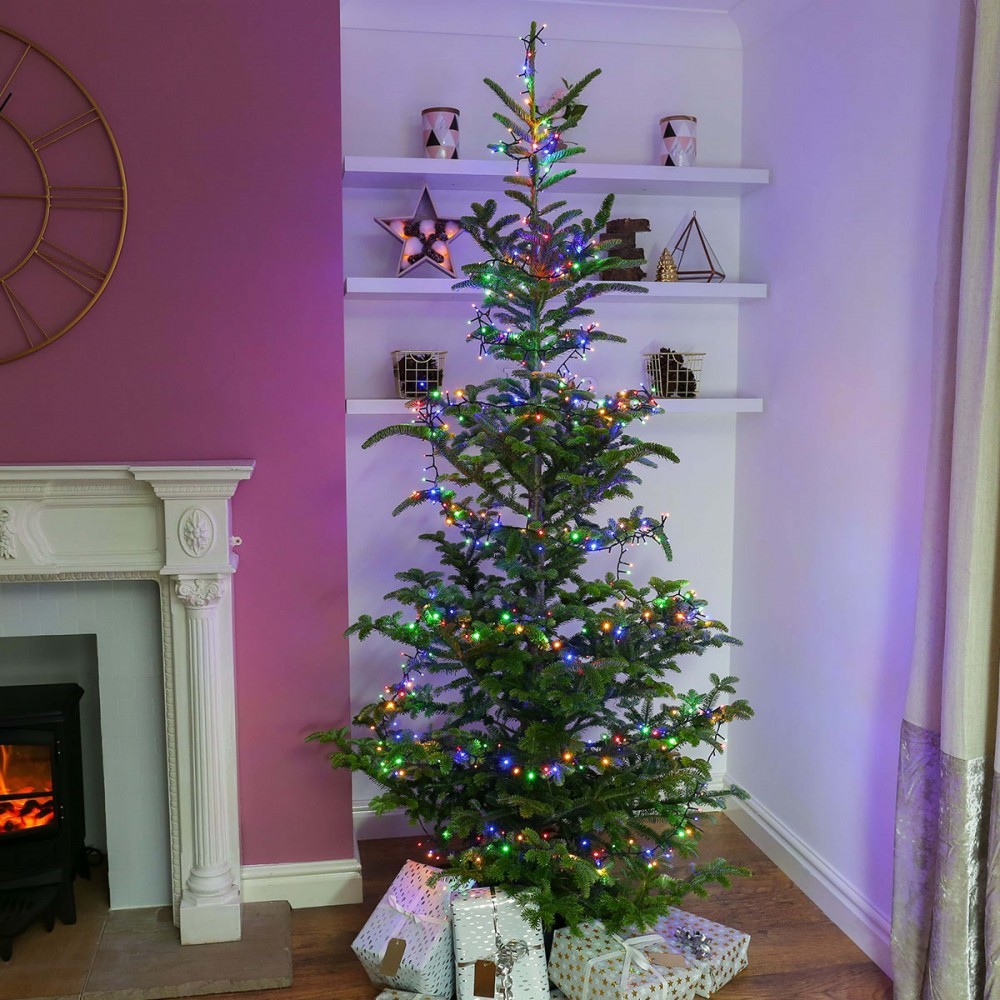 Instalatie de Craciun Muzicala Fir Negru Tip Sir 100 LED -uri Multicolor