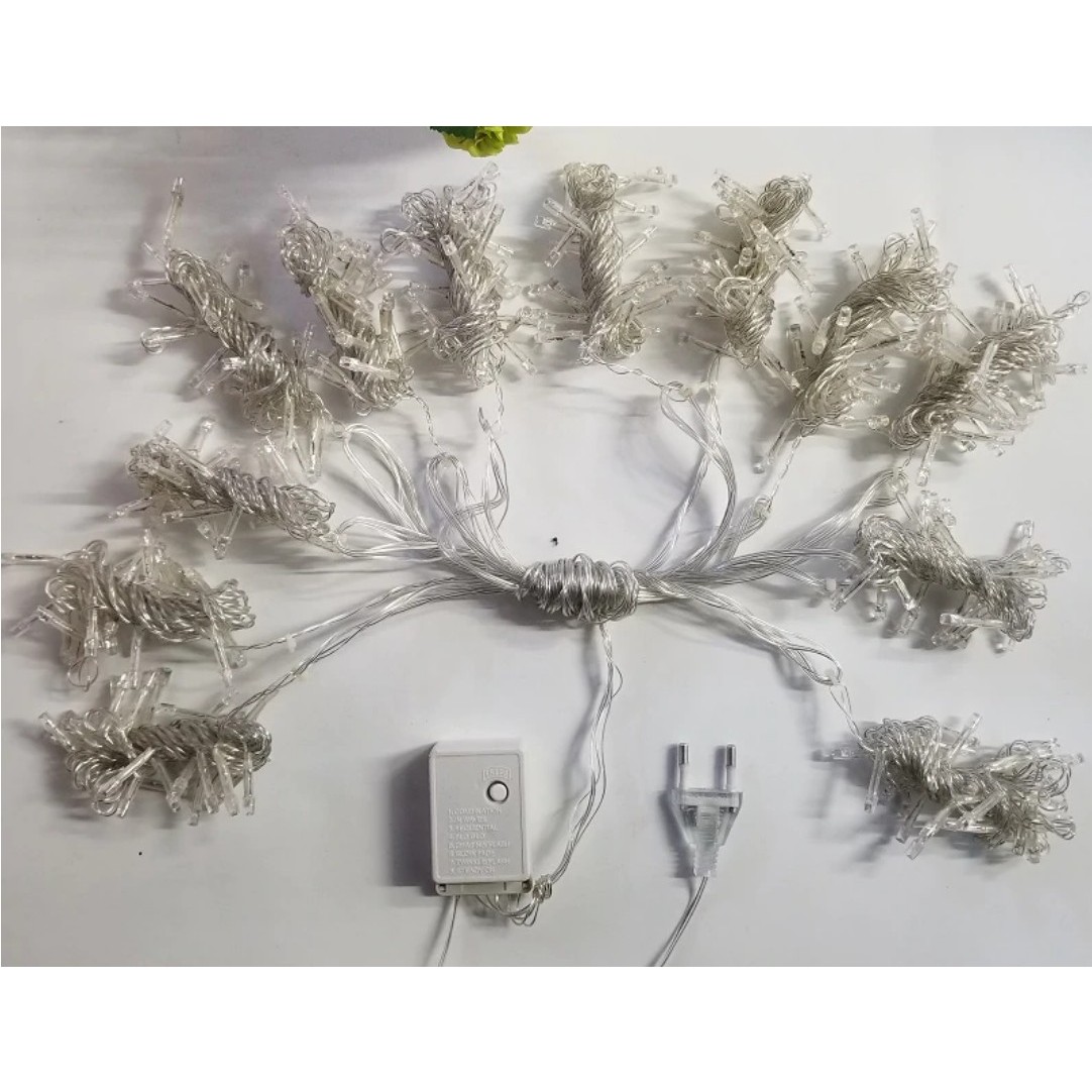 Instalatie de Craciun Tip Franjuri 7 m 200 LED -uri Alb Rece