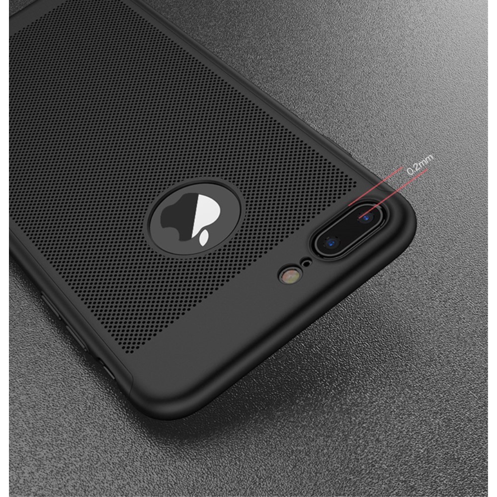 Husa Apple iPhone 7 IPAKY Full Cover 360 Air cu Gauri Negru + Folie Sticla