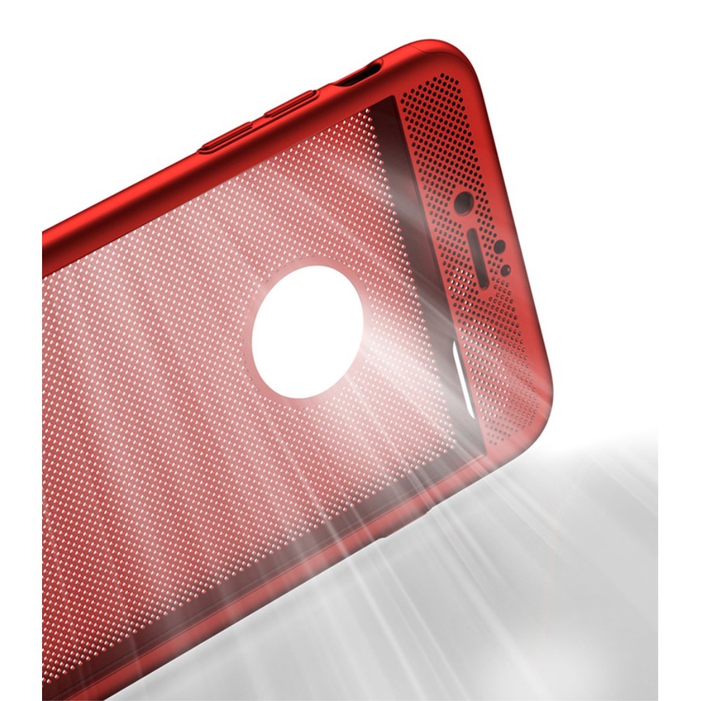 Husa Apple iPhone 7 IPAKY Full Cover 360 Air cu Gauri Rosu + Folie Sticla