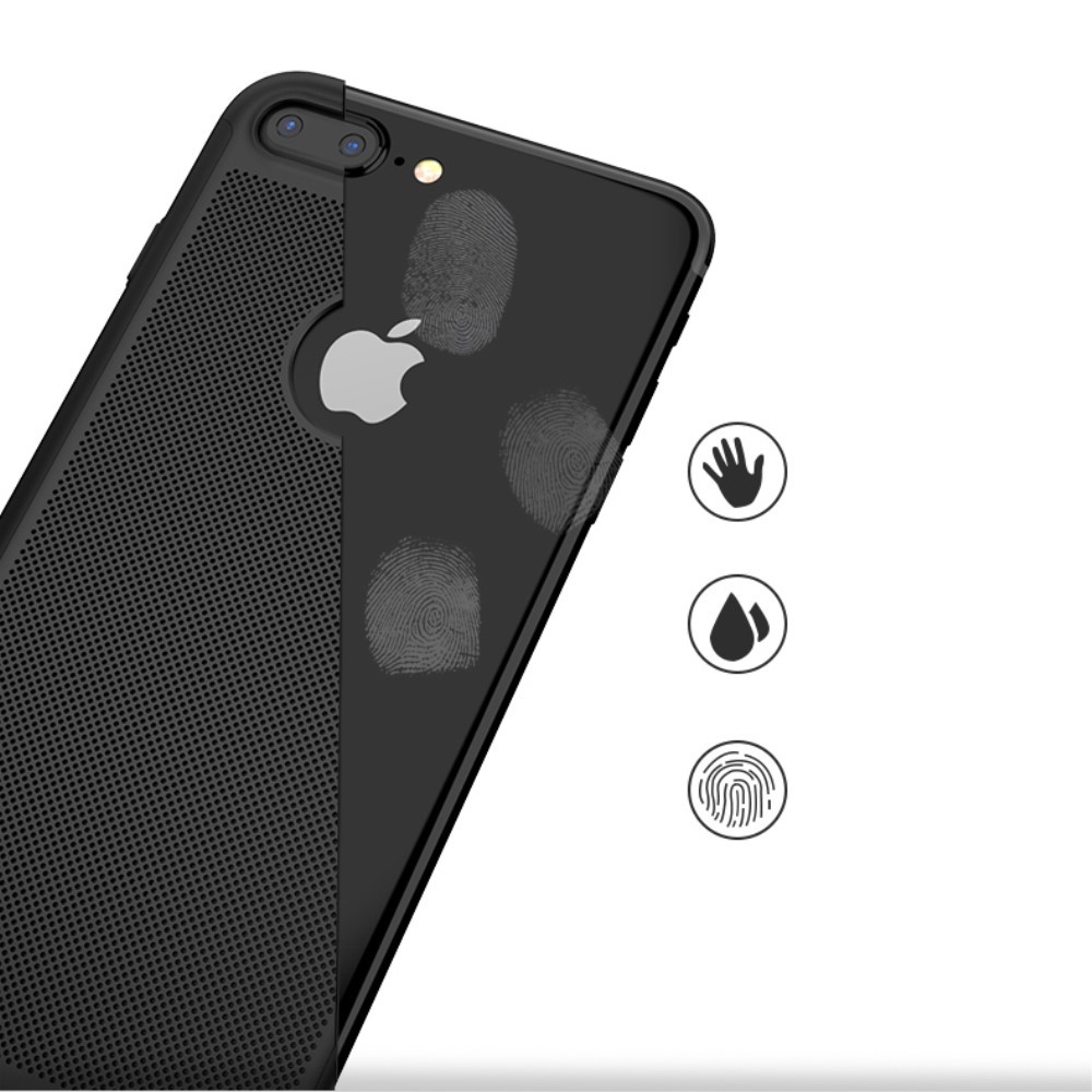 Husa Apple iPhone 7 Plus IPAKY Full Cover 360 Air cu Gauri Negru + Folie Sticla