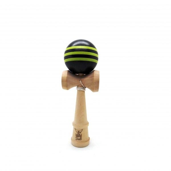 Kendama Ball Originala Stripe Galben Lemn Fag Negru
