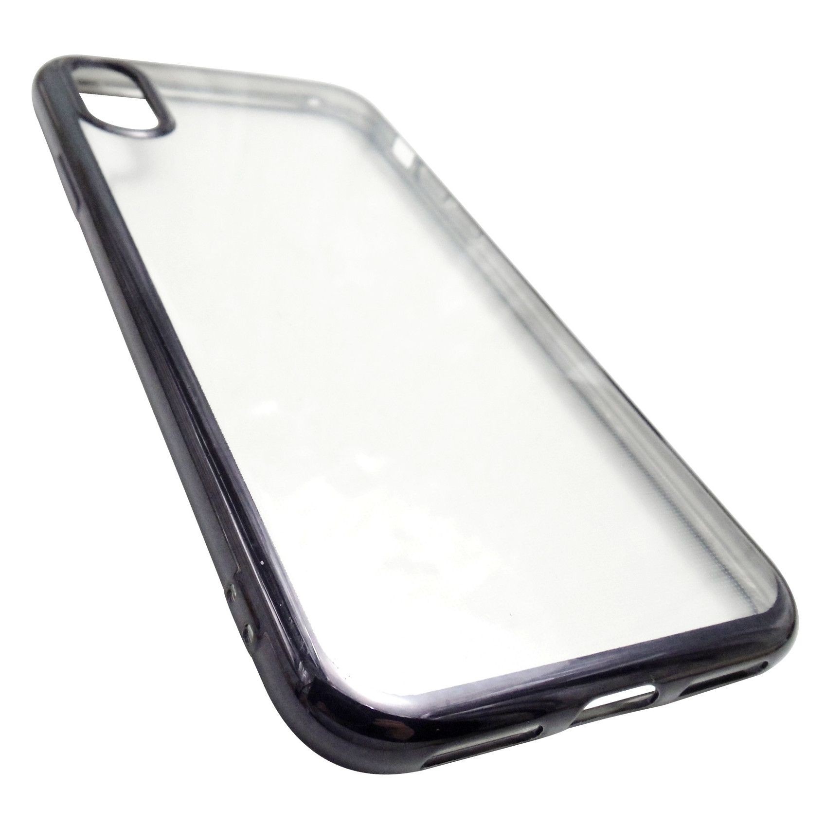 Husa Apple iPhone X Tpu Antisoc Transparent cu Margini Negre