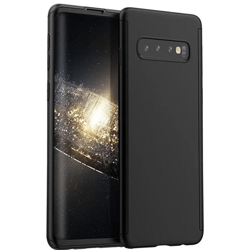 Husa de Protectie, Flippy, pentru Samsung Galaxy J8 (2018), Acoperire Completa 360 cu Folie de Protectie, Plastic, Negru