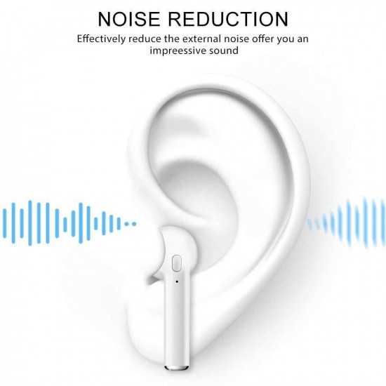Casti Wireless Bluetooth I7s Earbuds Alb