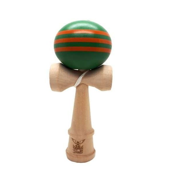 Kendama Ball Originala Verde  Cu 3 Dungi Portocalii