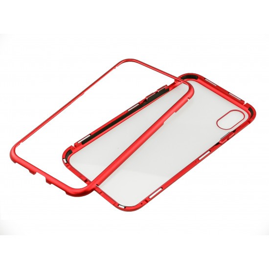 Husa de protectie Magnetic 360 pentru Apple iPhone X, Rosu