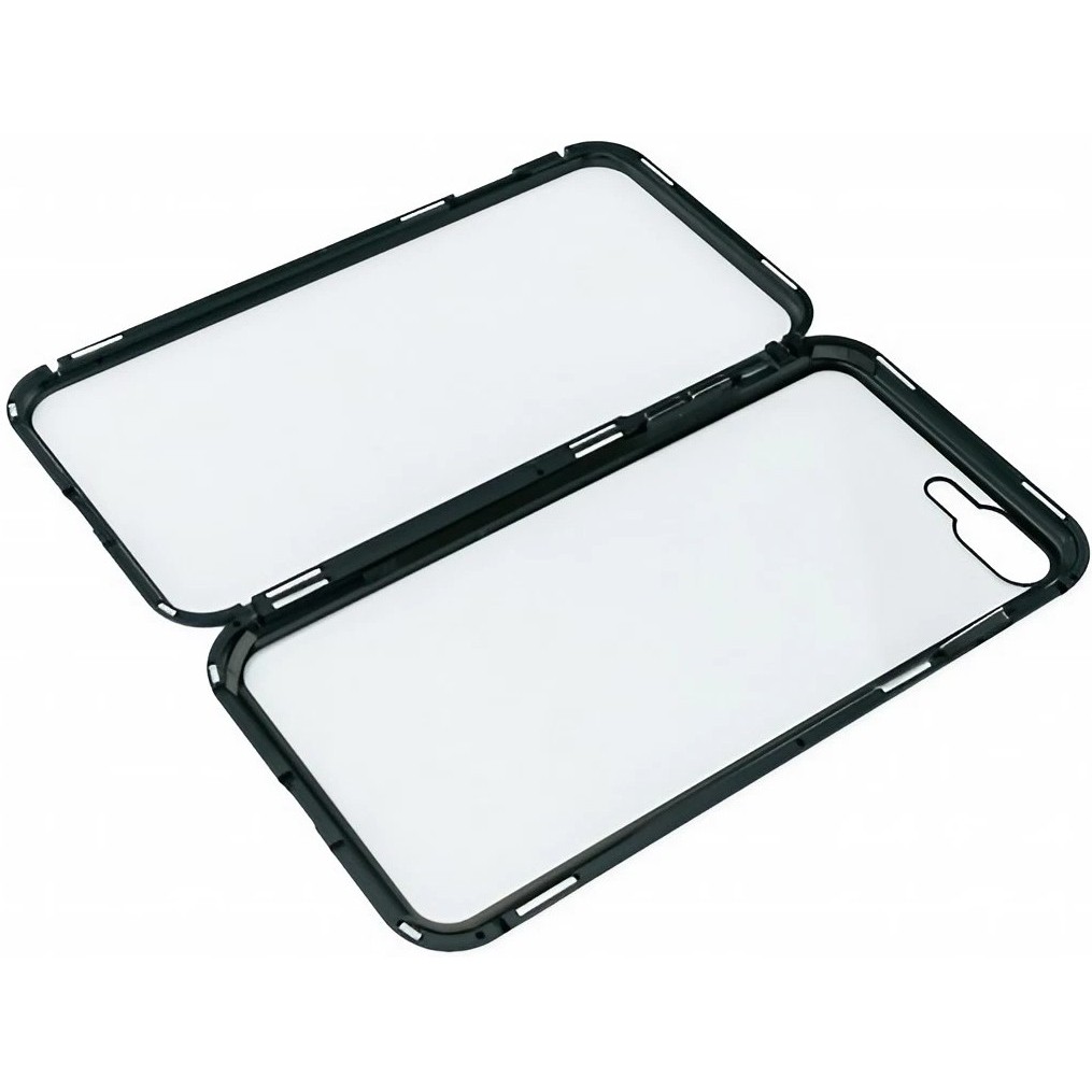 Husa de Protectie, Flippy, pentru Apple iPhone 7, Magnetic 360, Metal, cu Folie Sticla Inclusa, Negru