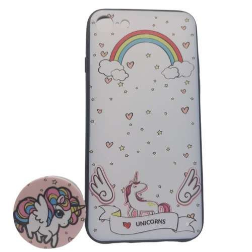 Husa Apple iPhone 7/8 Multicolor Model Unicorn + Popsocket inclus