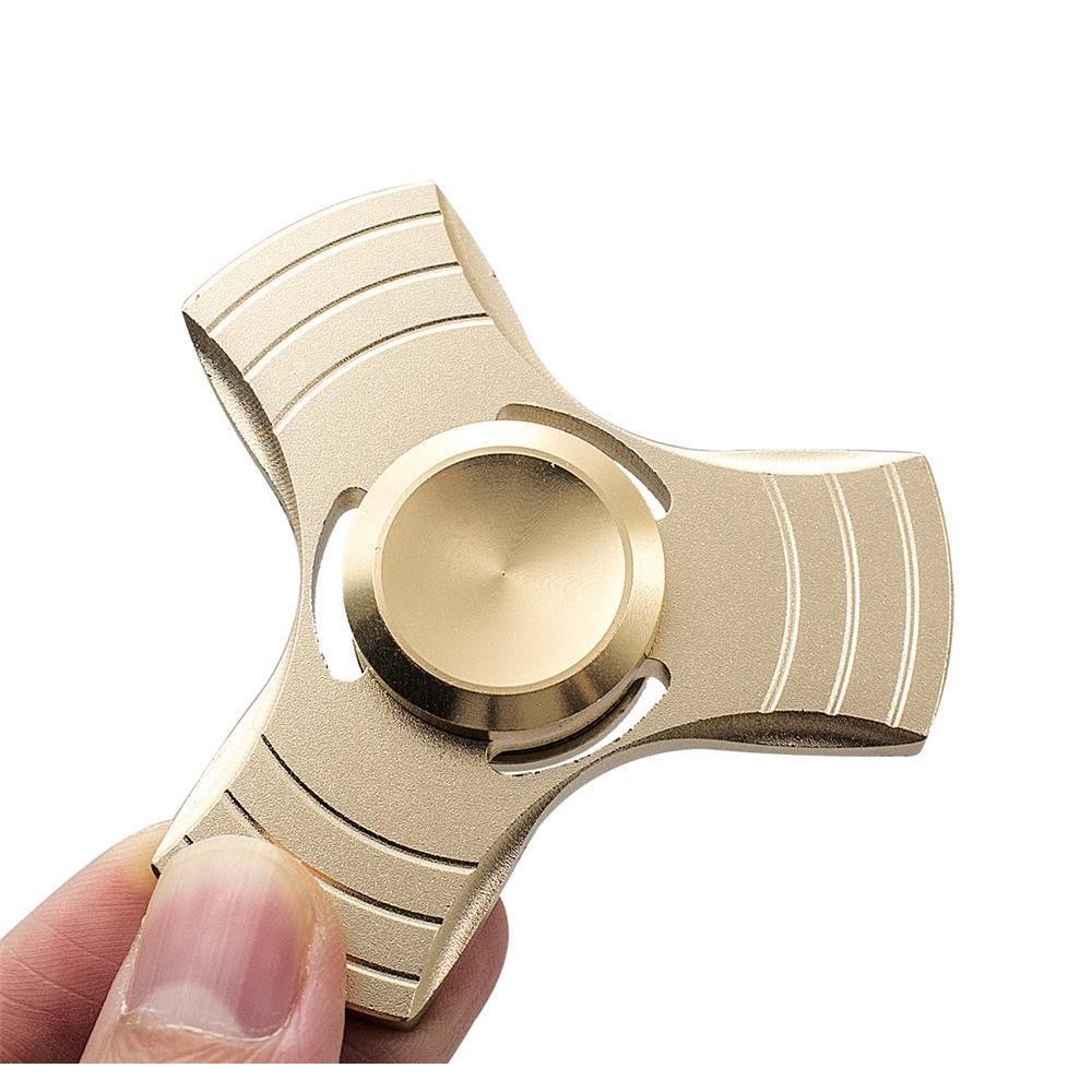 Fidget Spinner Jucarie Antistres De Metal Cu Orificii Auriu 2