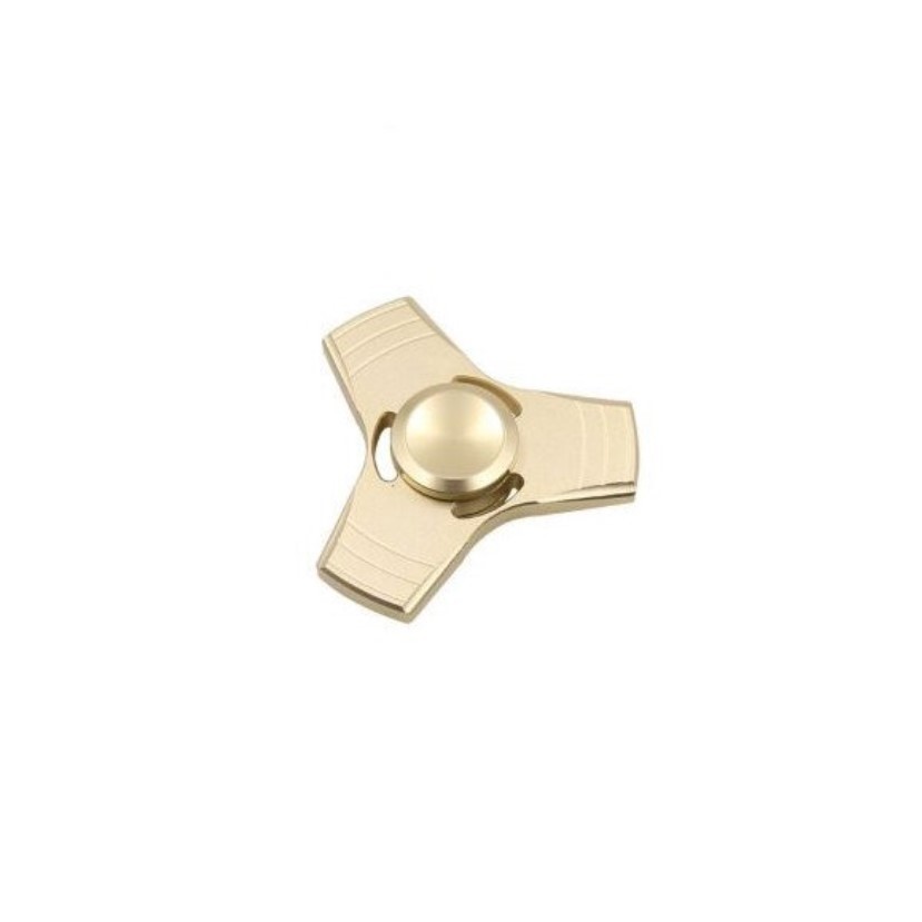 Fidget Spinner Jucarie Antistres De Metal Cu Orificii Auriu 2