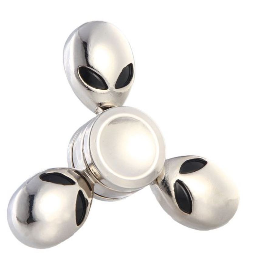 Fidget Spinner Rainbow Alien Argintiu
