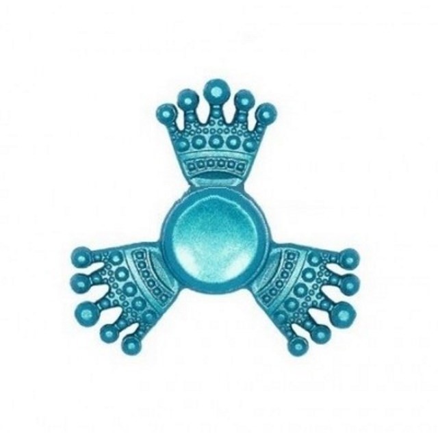 Jucarie Metalica Antistres Fidget Spinner Coroana Albastru