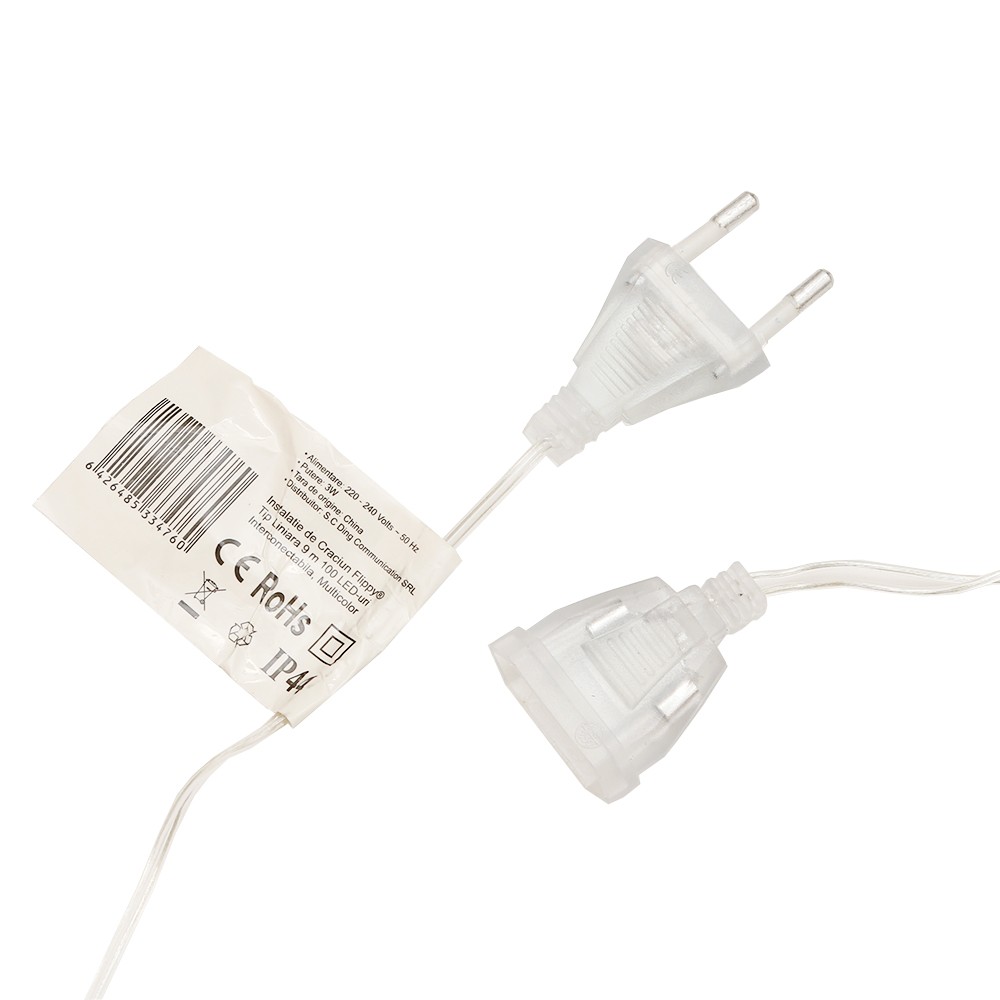 Instalatie de Craciun, Flippy®, Tip Liniara, 9 m, 100 LED-uri, Interconectabila, Multicolor