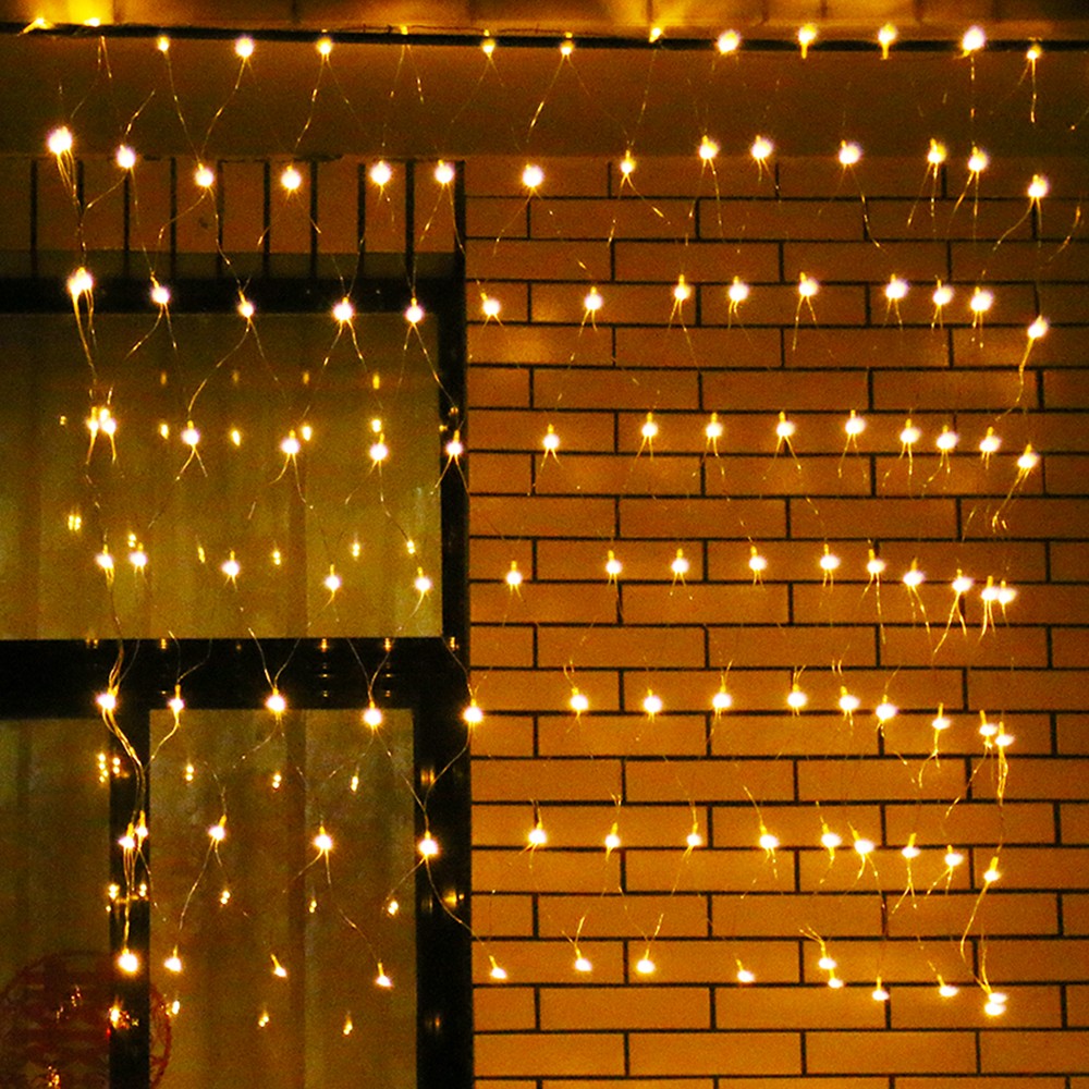 Instalatie de Craciun, Flippy®, Tip Plasa, 1.5 x 1.5 m, 120 LED-uri, Interconectabila, Alb Cald