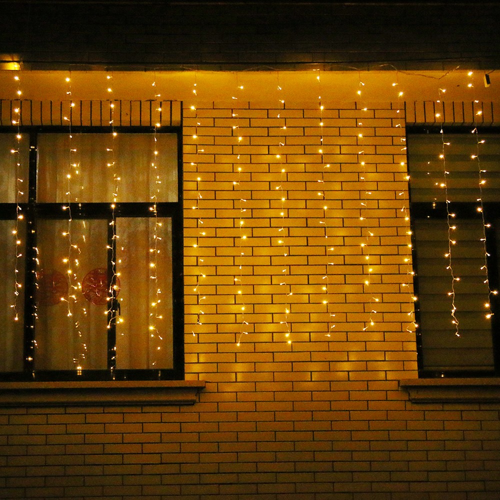 Instalatie de Craciun Flippy® Tip Plasa, Fir Transparent, 2 x 2 m, 160 LED-uri, Interconectabila, Alb Cald