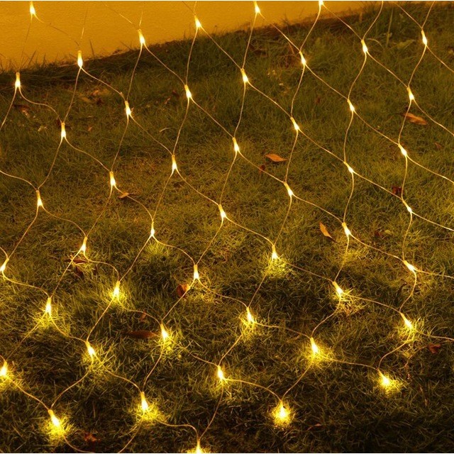 Instalatie de Craciun Flippy® Tip Plasa, Fir Transparent, 2 x 2 m, 160 LED-uri, Interconectabila, Alb Cald