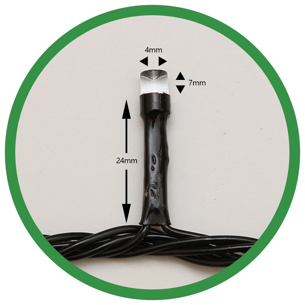Instalatie de Craciun Flippy® Tip Liniara, Fir Negru, 17 m, 200 LED-uri, Interconectabila, Alb Rece