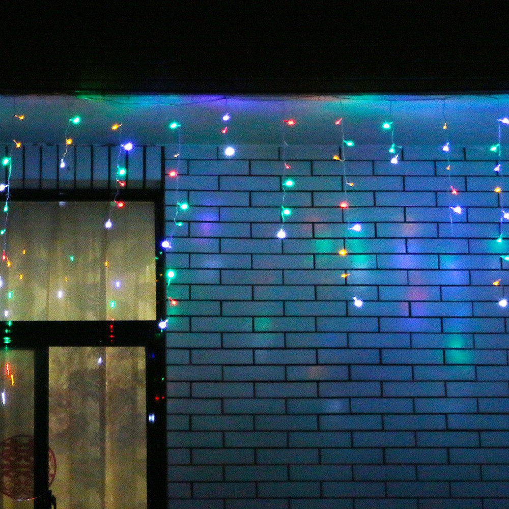 Instalatie de Craciun, Basic Flippy® Tip Turturi / Franjuri cu Flash, 6 m, 180 LED-uri, Interconectabila, Multicolor