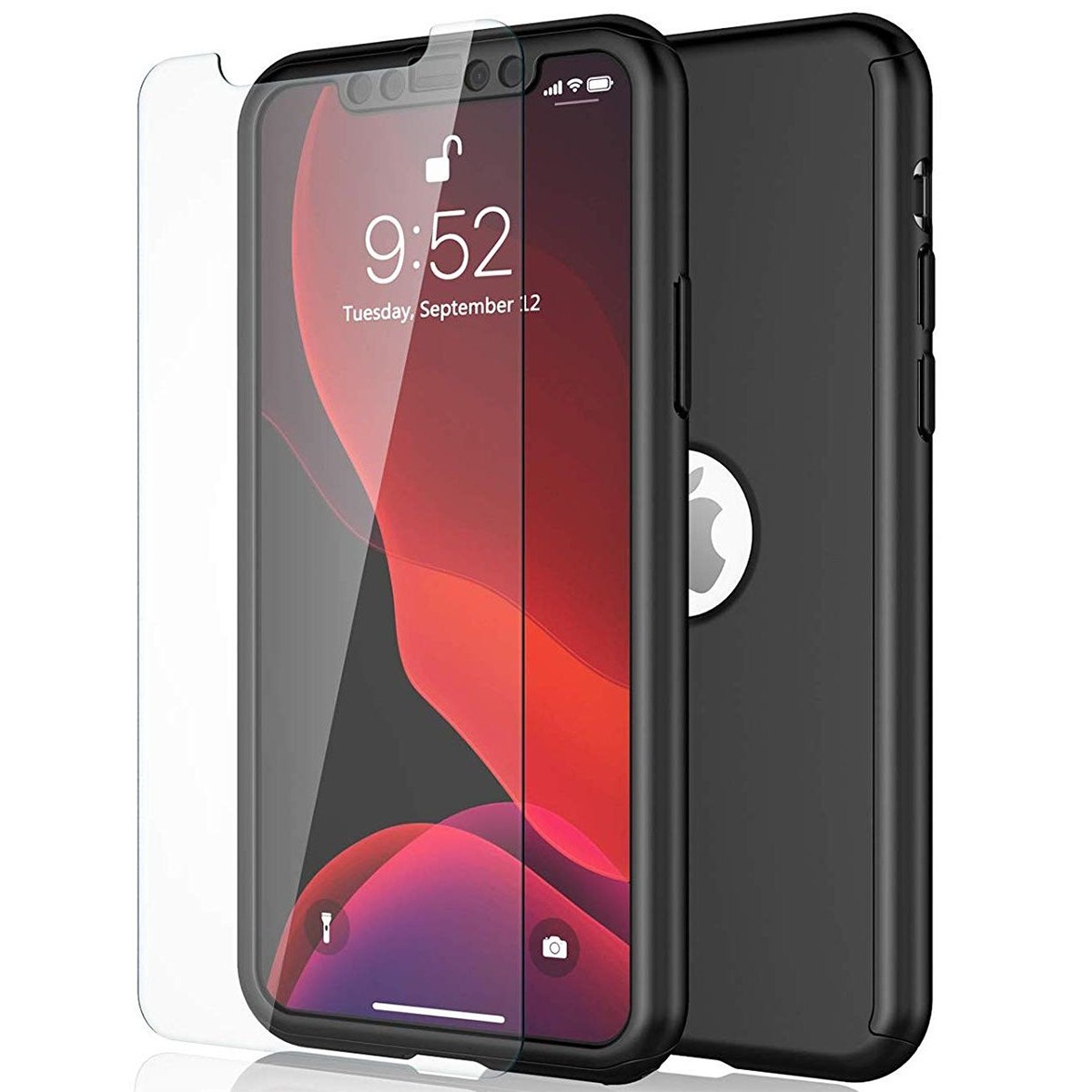 Husa de protectie Flippy compatibila cu Huawei P30 Lite Full Cover 360 Negru + Folie de protectie