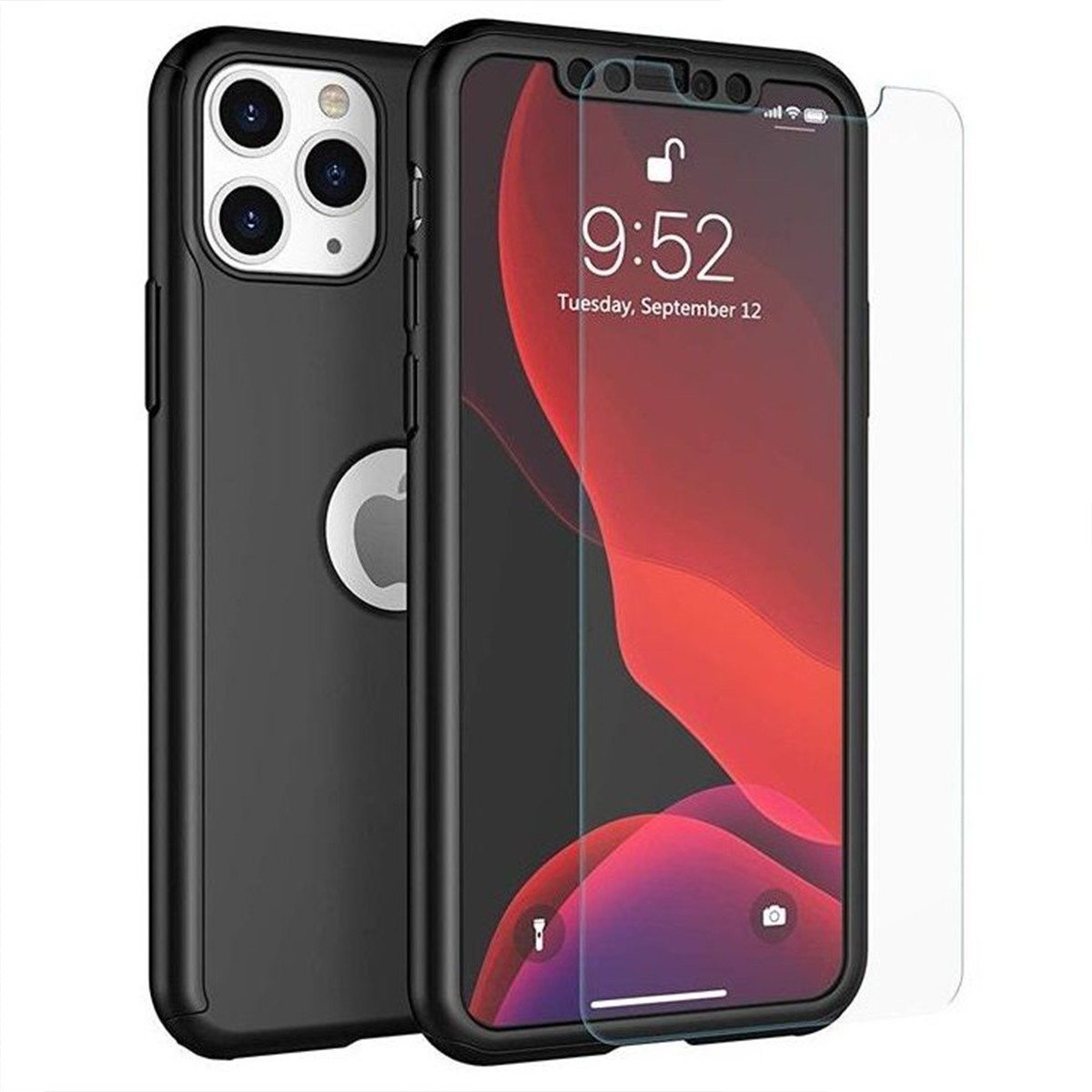 Husa de protectie Flippy compatibila cu Huawei P30 Lite Full Cover 360 Negru + Folie de protectie