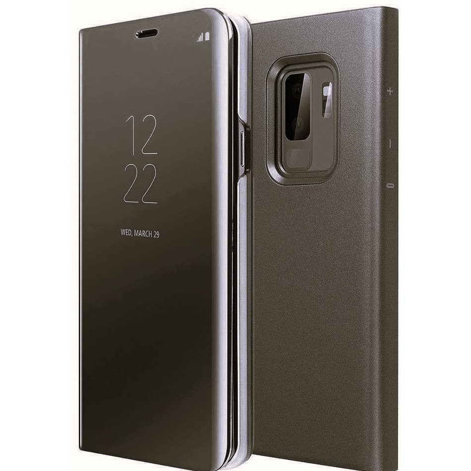 Husa de Protectie, Flippy, pentru Samsung Galaxy A40, Capac Oglinda, din Plastic, Negru