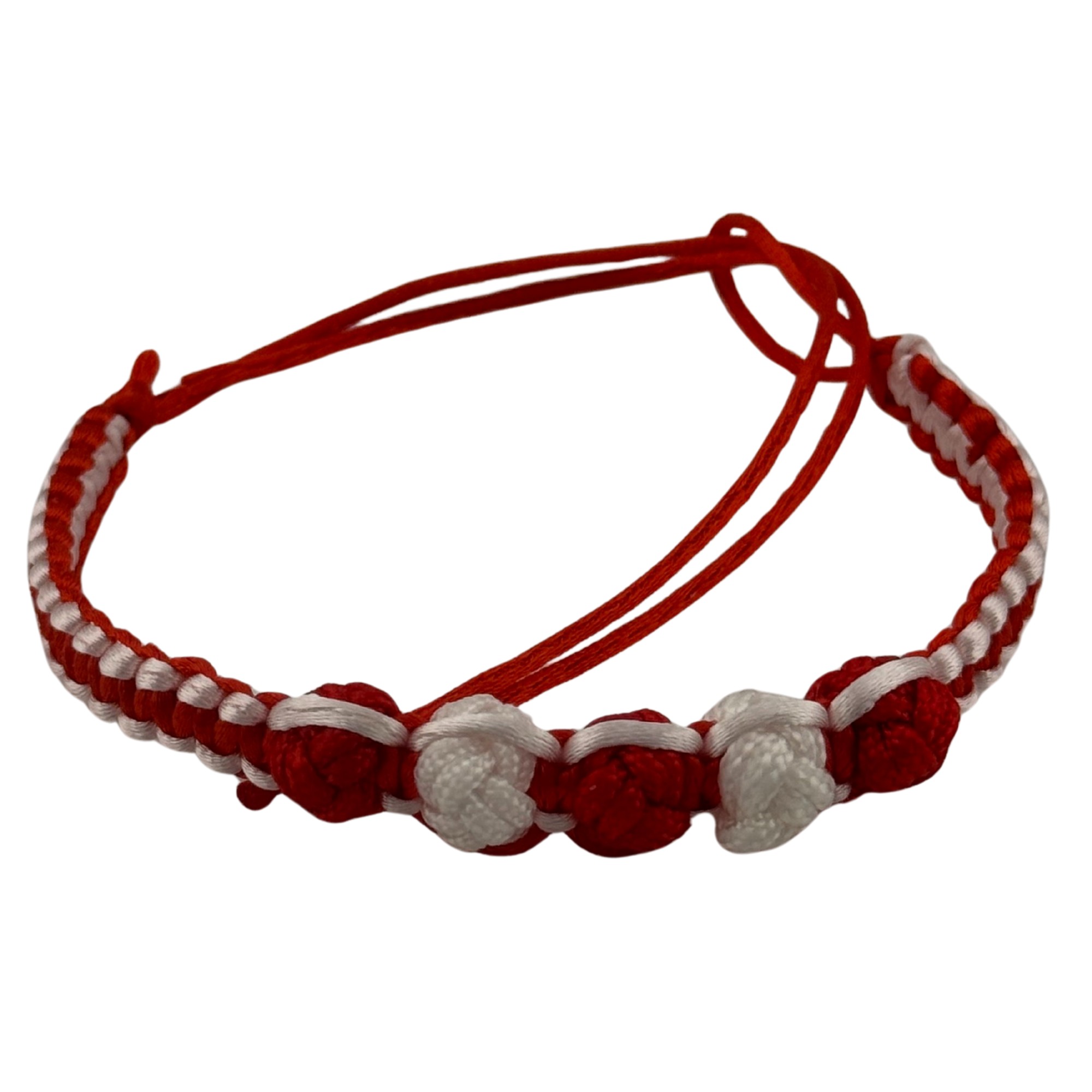 Bratara Handmade Jolie Alb-Rosu