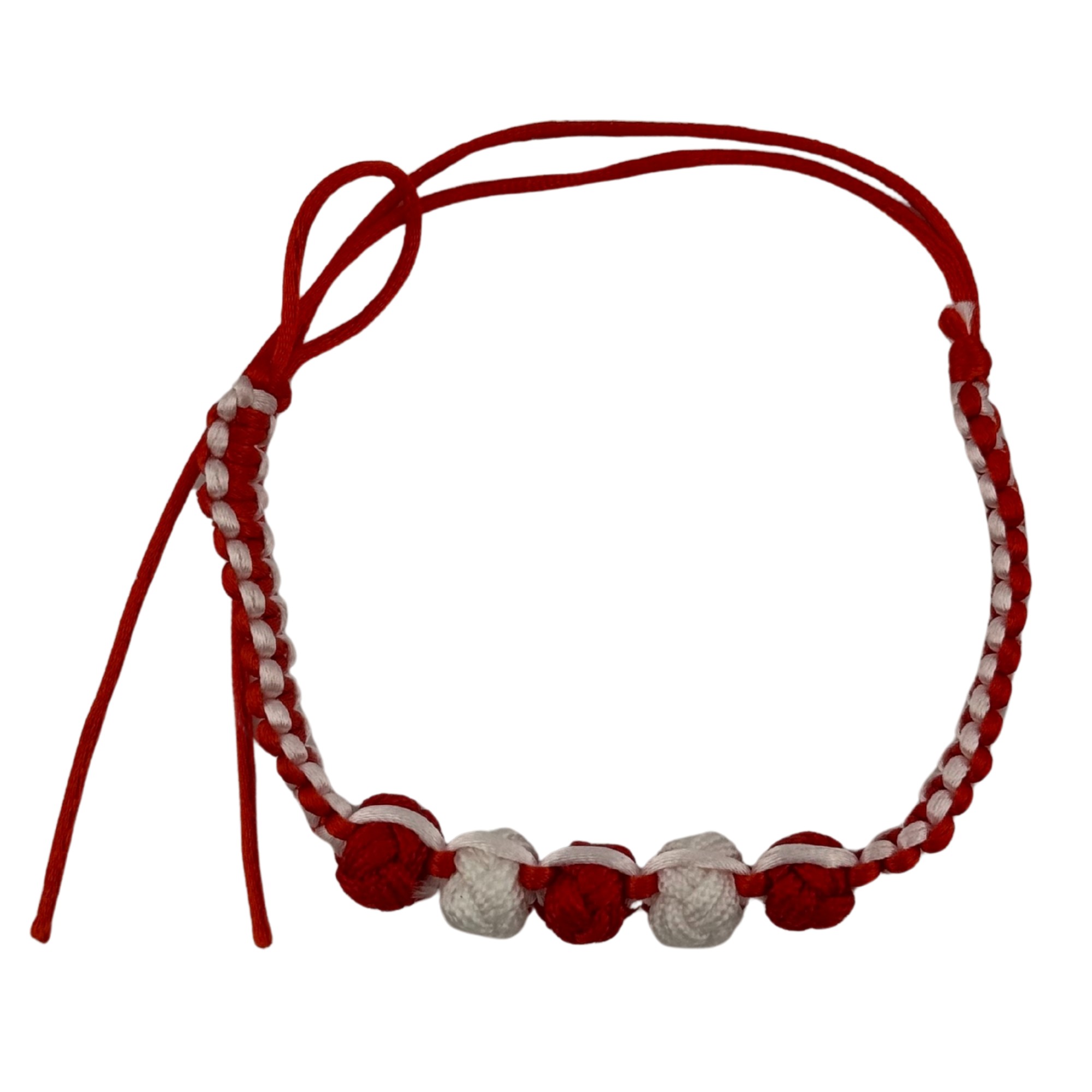 Bratara Handmade Jolie Alb-Rosu