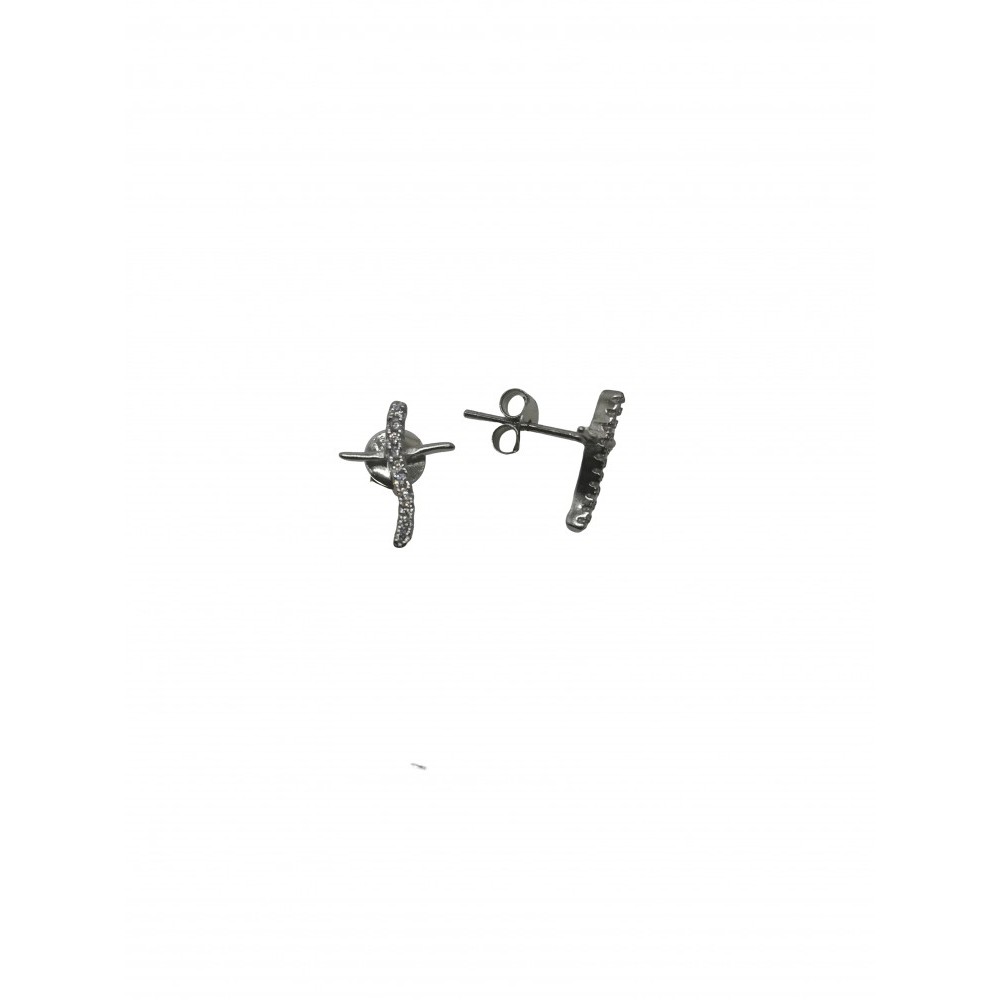 Cercei Argint 925 Cruce Curbata