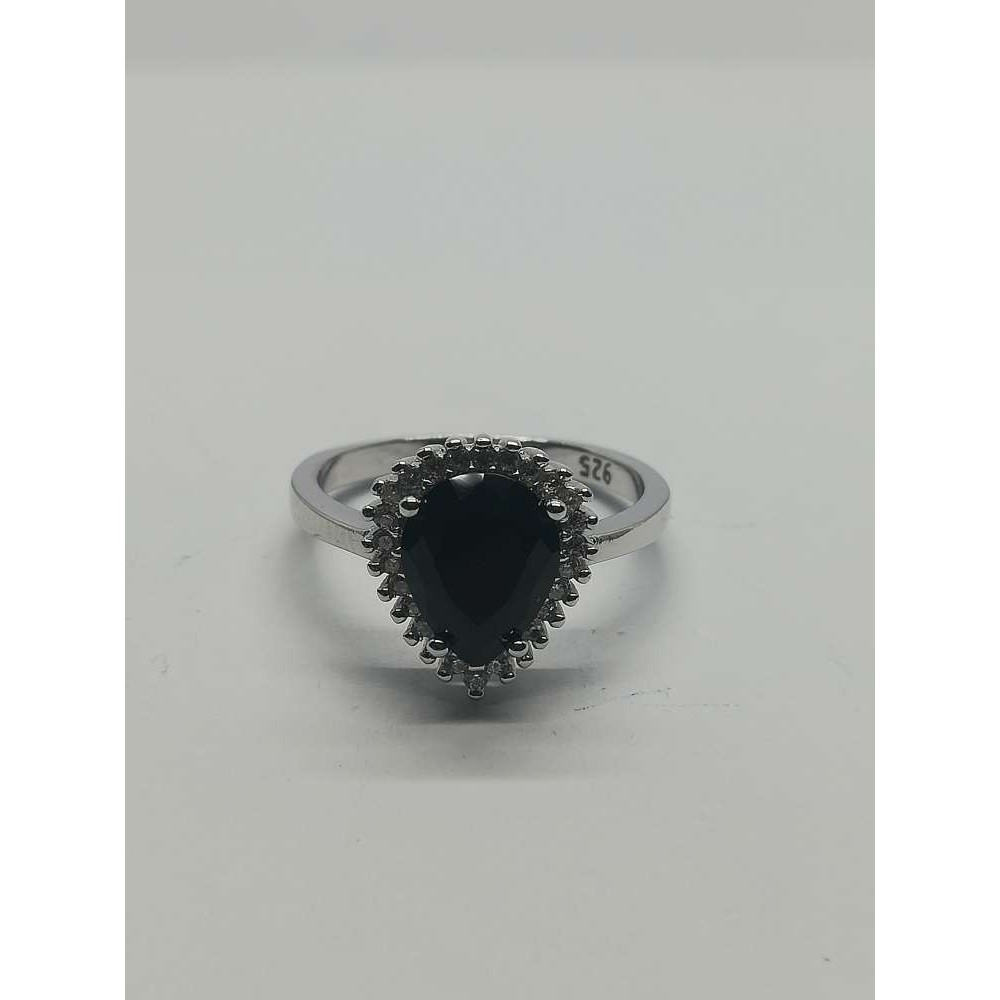 Inel Argint 925, Lacrima cu Onix, M 50