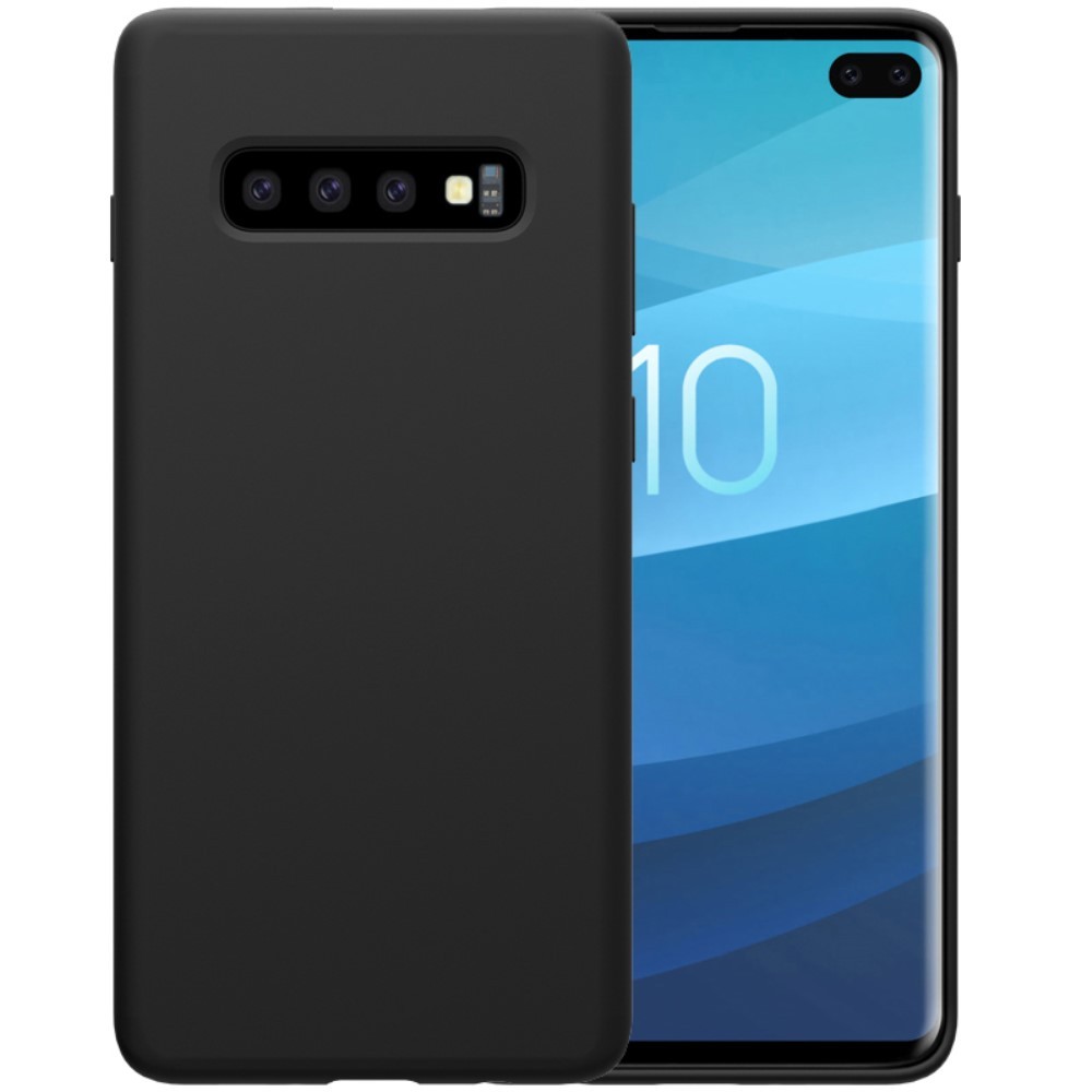 Husa protectie compatibila cu Samsung S10 Plus Liquid Silicone Case Negru