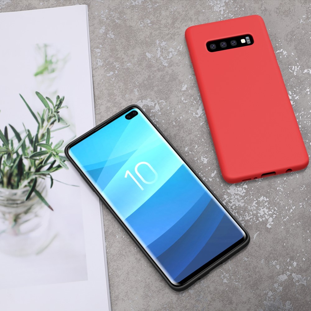 Husa protectie compatibila cu Samsung S10 Plus Liquid Silicone Case Negru