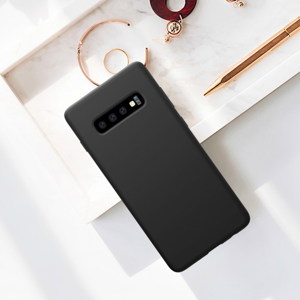 Husa protectie compatibila cu Samsung S10 Plus Liquid Silicone Case Negru