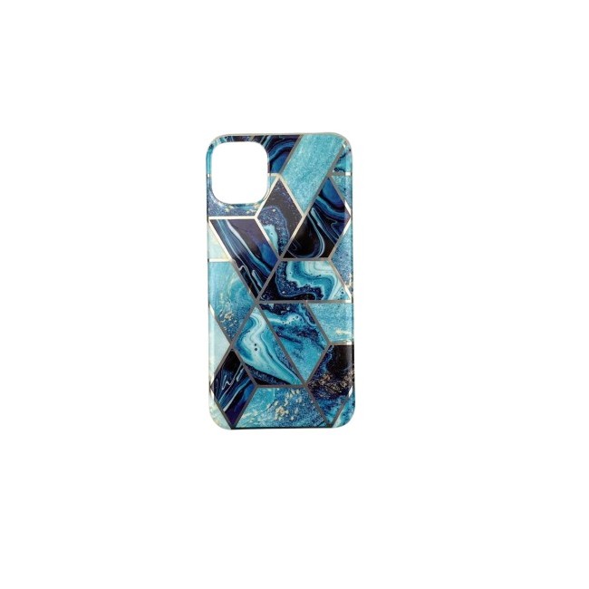 Husa protectie pentru Apple iPhone 11 Soft IMD TPU Marble Geometric Albastru