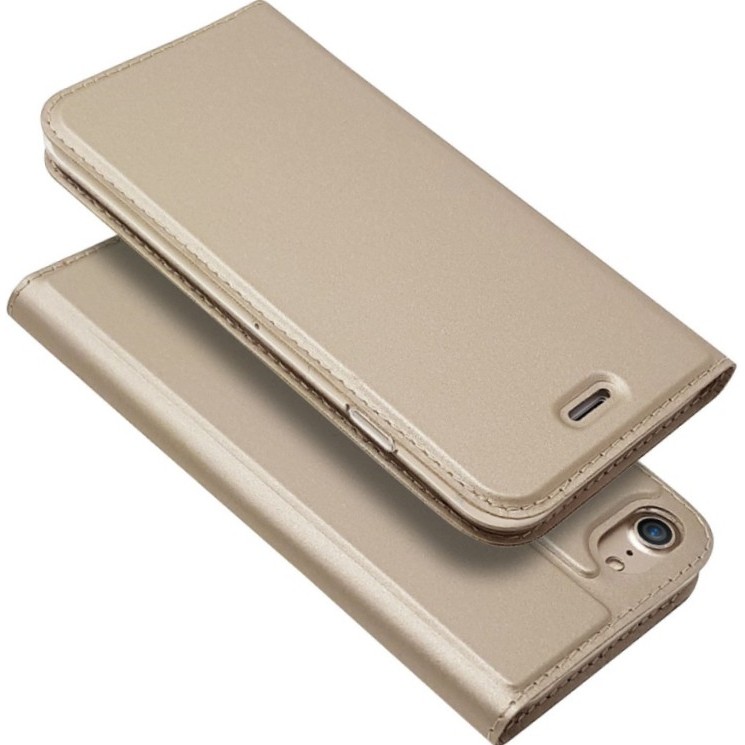 Husa de Protectie Tip Carte, Flippy, pentru Apple iPhone 7/8/SE 2020, Capac Oglinda, din Piele Ecologica si PC, Auriu