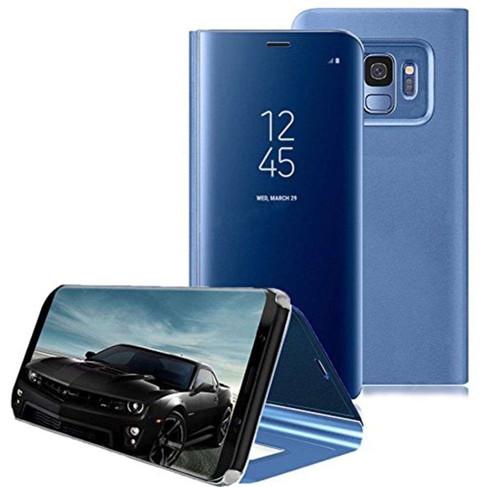 Husa Samsung S10 Plus Flip Cover Oglinda Albastru