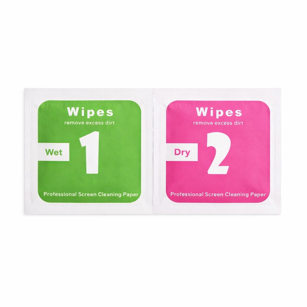 Set 300 Servetele Curatare Ecran, Flippy, Umed Cu Alcool si Uscat, 4 x 4 cm, Pentru Telefon si Tableta, Multicolor